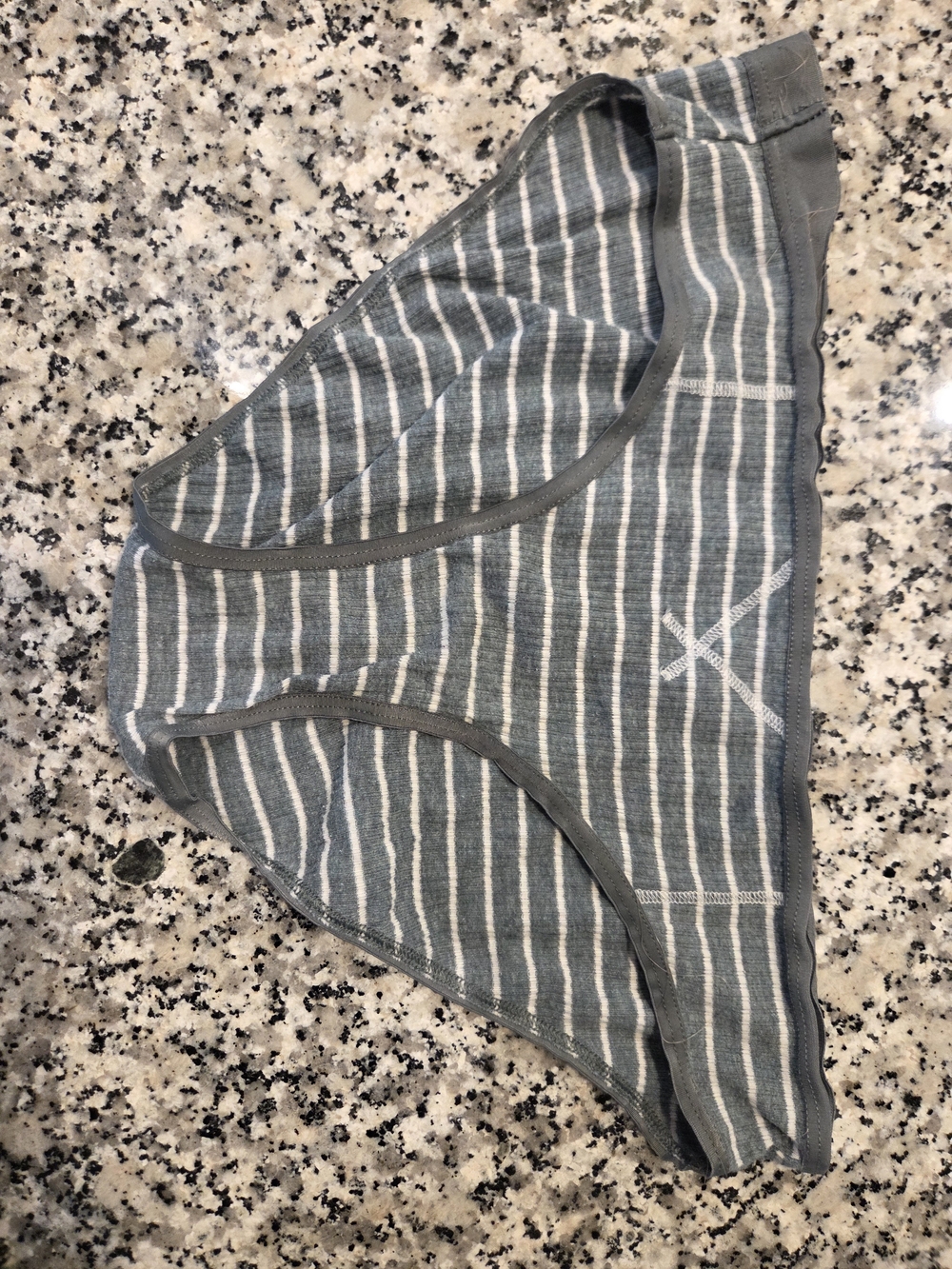 Aerie Gray and White Striped Bikini Briefs - Soft Cotton